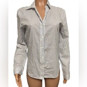 Stateside ladies pin striped S button down blouse shirt new cotton preppie work